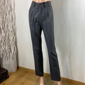 Pantalon de créateur style habillé femme taille haute par Tabala Paris