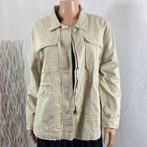 Veste femme décontractée coton beige coupe droite Po & M