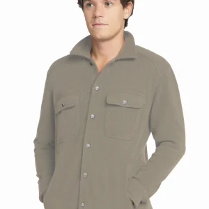 MEN'S 100% CASHMERE SOLID SHACKET. 29517/70ML