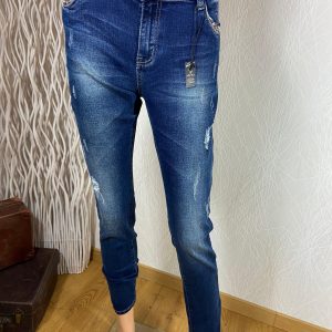 Jeans denim effet usé coupe slim Hello Miss