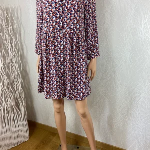 Robe multicolore boutonnée fleurie manches longues Y Co