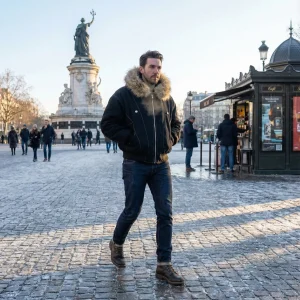 Riche | Doudoune à capuche homme coton – épaisse avec capuche doublée de fourrure
