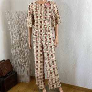 Combinaison beige femme manches courtes motifs vintage Traffic People