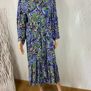 Robe longue à motifs vert et bleu Noogat