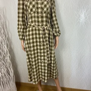 Robe longue légère à carreaux modèle Adriene Frnch Paris