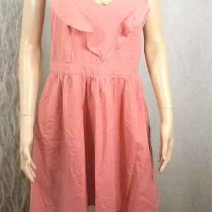 Robe rose coton léger à bretelles dos nu papillon Naf Naf