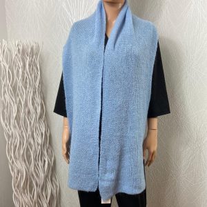 Écharpe chaude en tricot bleu avec laine mohair C’est Beau La Vie