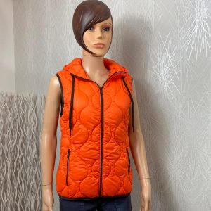 Veste doudoune à capuche orange sans manches byamalla waistcoat B.Young