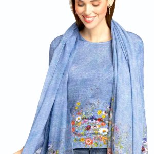 WOMEN'S 80% CASHMERE 20% SILK PRINTED LIGHTWEIGHT CREW NECK. 77200/20MLST454