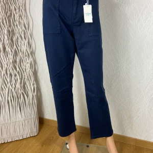 Pantalon coupe large taille haute tissu coton stretch C'est beau la vie