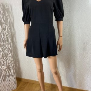 Combi-short noir manches courtes bouffantes dos nu Traffic People