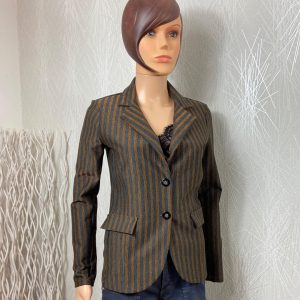 Veste femme rayée anthracite dorée Johanna Paris