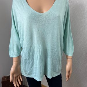 Pull ample bleu turquoise léger Terra di Siena