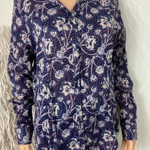 Chemisier bleu beige rose manches longues La Fiancée du Mekong