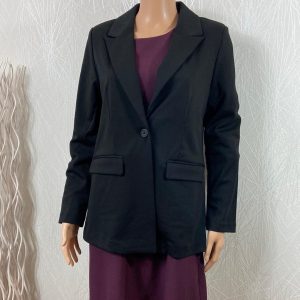Veste longue femme blazer noir modèle Byrizetta Long Blazer B.Young