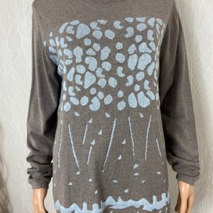 Pull fin taupe encolure ronde Telmail