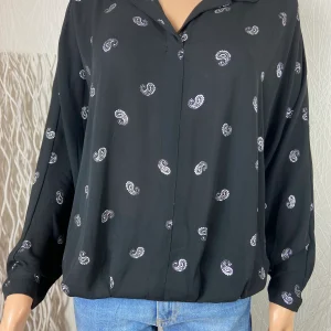 Blouse noire manches longues coupe ample fluide Deeluxe