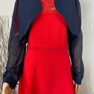 Boléro bleu marine manches longues en voile Ashwi Paris