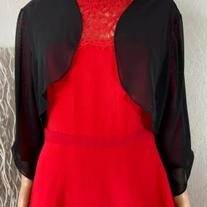 Boléro noir en voile transparent manches longues strass Lyman