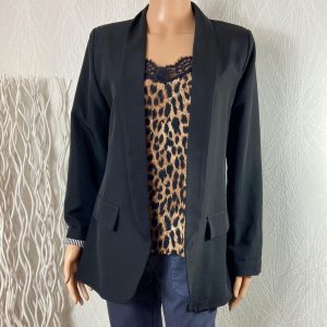 Veste Femme blazer noir coupe droite doublé New Collection
