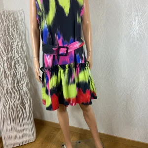 Robe multicolore doublée sans manches Lulu H