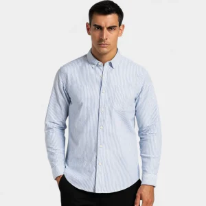 Riche | Chemise homme rayée casual – coupe manches longues raffinée