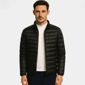 Riche | Doudoune homme laine légère – Col montant ultra-fin