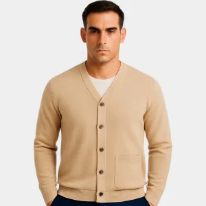 Riche | Gilet homme col V laine – minimaliste intemporel superposé