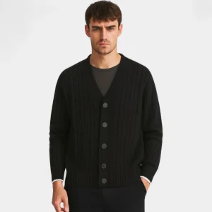 Riche | Cardigan homme coton style coréen – Superposition raffinée décontractée