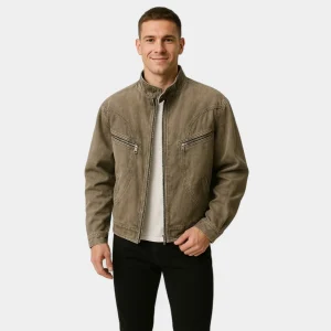 Riche | Veste en denim homme vintage délavé – style intemporel au quotidien