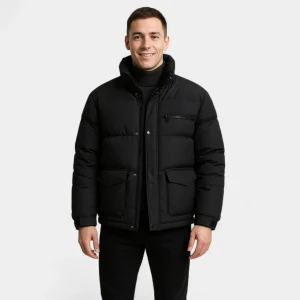 Riche | Doudoune homme col montant coton mélangé – raffiné, chaud, coupe technique