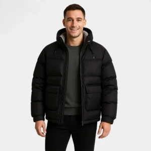 Riche | Doudoune homme à capuche duvet mélangé – chaude, raffinée, silhouette hivernale