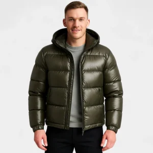 Riche | Doudoune homme à capuche en duvet – chaude, moderne, silhouette raffinée