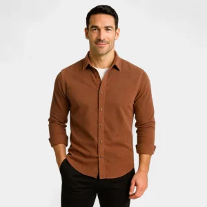 Riche | Chemise homme coton velours côtelé – Business casual raffiné
