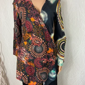 Chemisier coton multicolore de style portefeuille manches retroussables Aller Simplement