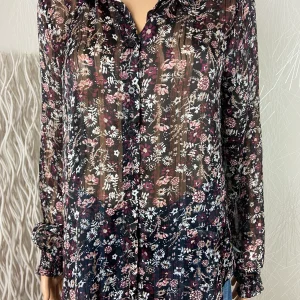 Chemisier coupe droite manches longues tissu imprimé floral Deeluxe