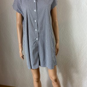 Combishort à petits carreaux col boutonné Lady Fashion