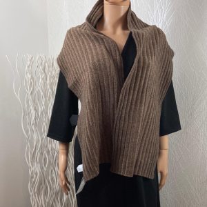 Écharpe brune en laine mérinos extrafine
