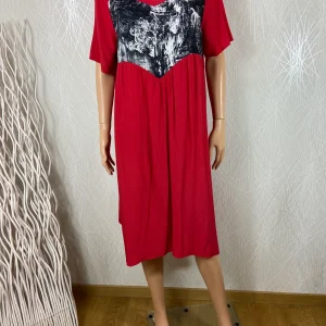 Robe longue légère rouge grande taille Neslay