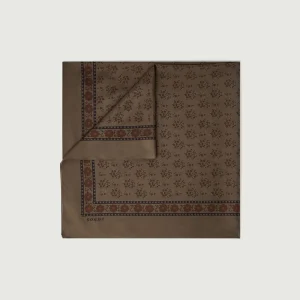 FOULARD CLASSIQUE SOIE MARRON