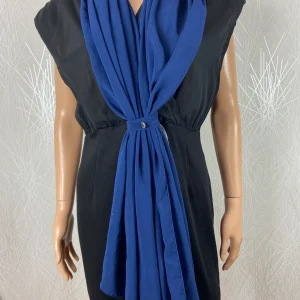 Écharpe cravate en voile bleu marine Rinascimento