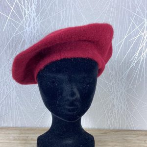 Béret rouge bordeaux chaud avec laine pour femme Fino et Fina