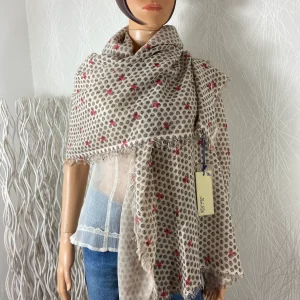 Foulard chèche beige à motifs Pako Litto