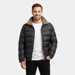 Riche | Doudoune homme col en fourrure isolée – raffinée, chaude, silhouette hivernale