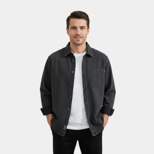 Riche | Chemise Casual Homme Boutonnée en Matière Technique – Style Cargo