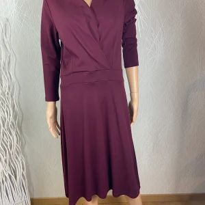 Robe midi cache coeur Lake Dress Milano Crep Porto Red King Louie