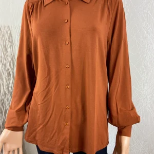 Blouse boutons jeux de plis brun orangé modèle Carina Ecovero Light King Louie