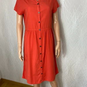 Robe coton orange boutonnée avec col manches courtes Agathe & Louise