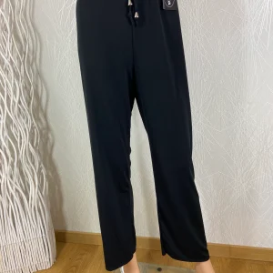 Pantalon fluide femme taille haute élastique flot décoratif Atlanta