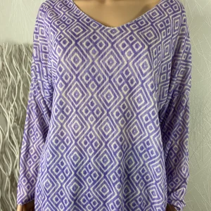 T-shirt violet coupe droite manches longues tissu jersey New Collection